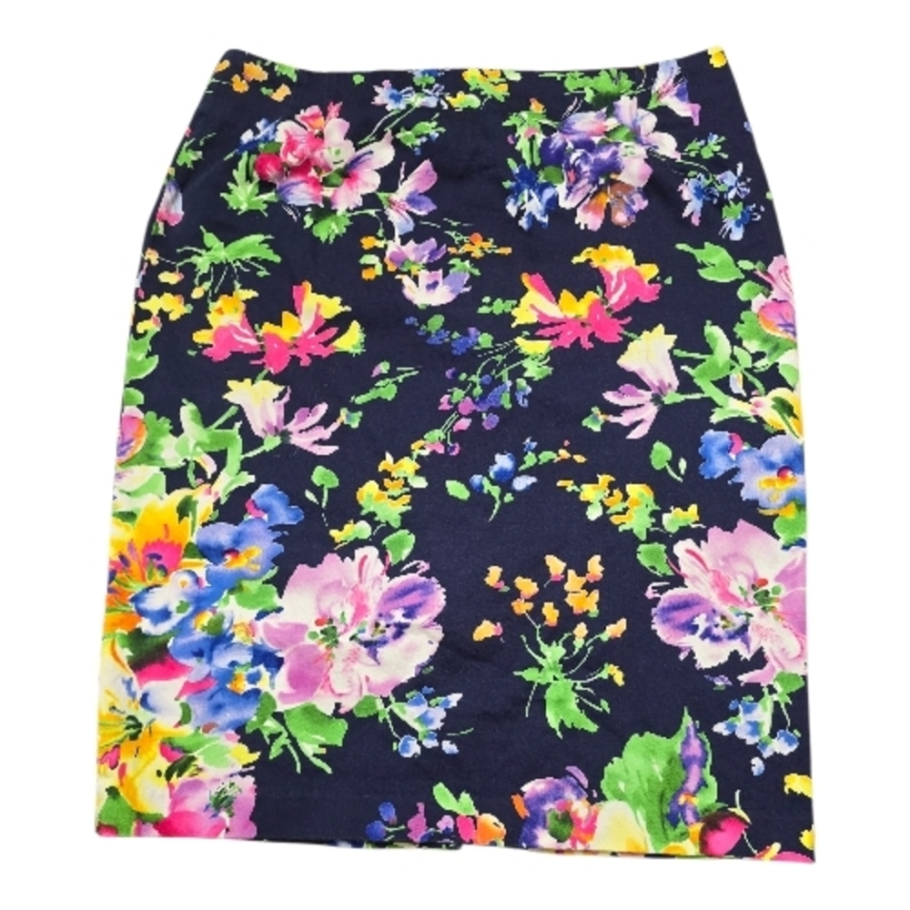 Lauren Ralph Lauren Vibrant Floral Pencil Skirt Sz 10